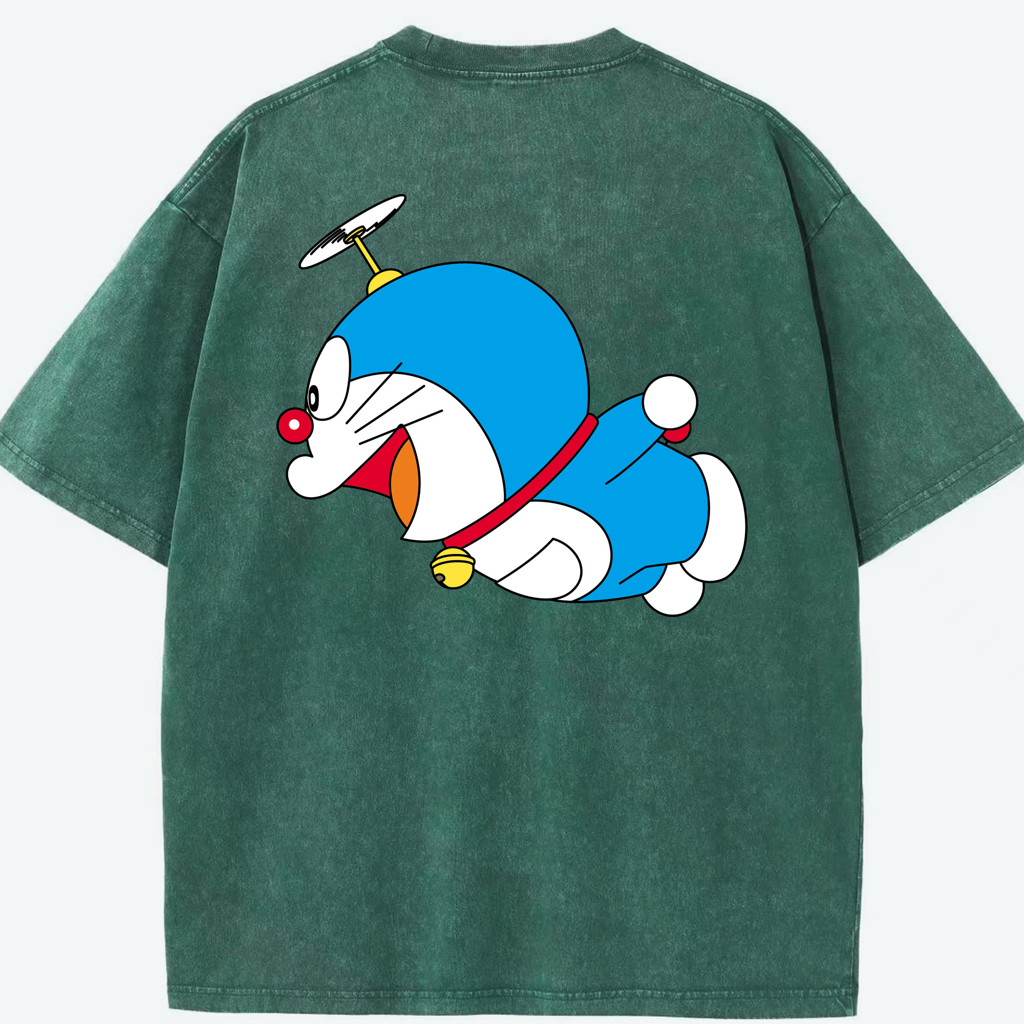 （画像用） ドラえもん Doraemon 綿100% ヴィンテージ風 半袖Tシャツ（背面プリント）